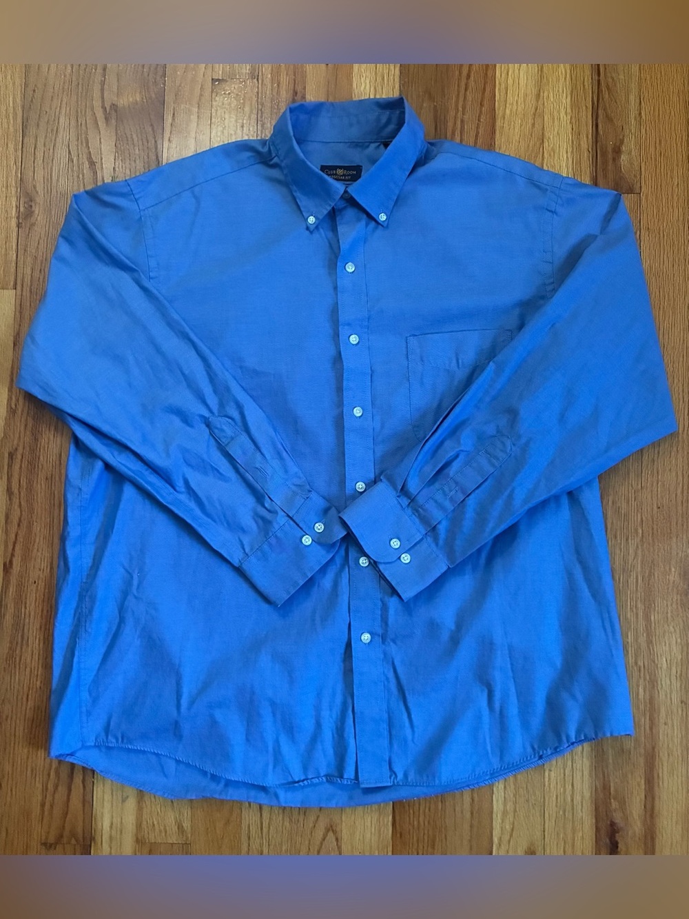 Club Room French Blue Regular Fit Long Sleeve Button Down Shirt Men’s 17.5 34/35